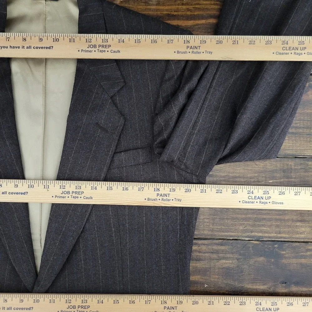 VTG Nino Cerruti Men's Sport Coat Blazer‎ Two Button Flannel Brown Striped 40R